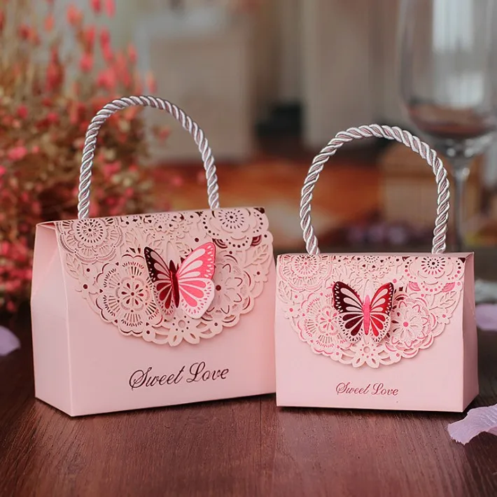 butterfly wedding favor paper sweet bag box candy gift boxes