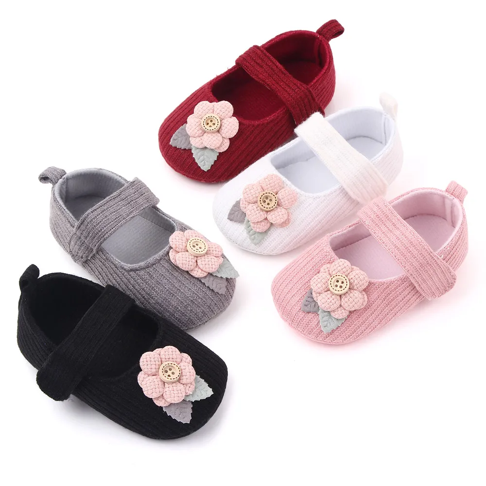 New Design Baby Shoes Girl Crochet Flower Soft Sole Infant Toddler Shoes Newborn Walking Shoes in Bulk 2025 manufacture