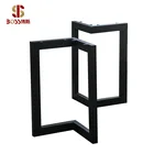 Iron Metal Table Leg For Living Room Sets Black Square Curved Iron Legs