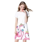 Women delicate short sleeve woven dress knee-length casual dress with floral pattern