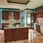 5 Years Warranty Kitchen Cherry Cabinet Customized Kitchen Furniture Classic Cherry Solid Wooden Kitchen Cabinet