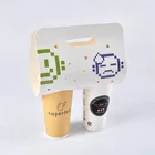 Customized Disposable Coffee Paper Cup Carrier Holder With Handle