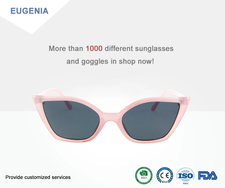 EUGENIA Candy color hot polarized sunglasses women luxury custom cateye sunglasses for fashion