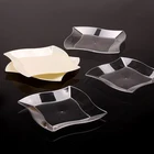 silver transparent hot stamp ps disposable plastic dinner plates for wedding