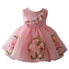 China wholesale children's clothing new flowers cotton kid floral dress for 3 year old girl dress fancy kid dress