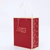 High quality OEM luxury gift bags custom logos printed red cardboard paper bag Christmas paper gift bag for holiday