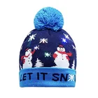 Christmas Decoration Hat Knit Winter Kids Hat with LED For Christmas Home Decoration