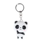custom Cute 3D soft PVC plastic animal key chain panda rubber keychain