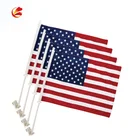 Gold Sales Promotional France Plastic Flag Holder Polyester Magnetic Car Flag poles