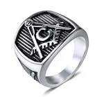 hot selling fashion jewelry mens 316l stainless steel masonic rings
