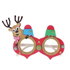 Children christmas crafts diy foam toys deer christmas glasses