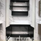 Melamine Board Wood Cabinet Bathroom Economic Wall-hung Solid Mirror Vanity KD-BC001MFP-80