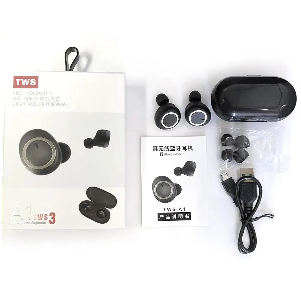 A1 TWS Bluetooth 5.0 Wireless Earphones Mini Sports Earbud Waterproof Bluetooth Headset Stereo Wireless Earphone For IOS Android - ANKUX.COM