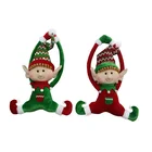 2018 Hot Sale Red&Green 16 inch Handmade Elves Toys Door Hanger Velvet Christmas Elf Doll Hanging Ornament