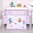 Baby Bedding Set Girl Crib Comforter Set. Alpaca Theme Crib Bedding Baby Crib Bumper Bedding/