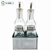 4pcs Glass Cruet Set Oil Salt And Pepper Shakers With Stainless Screw Lid Vinegar and Oil Bottle For KItchen Use
