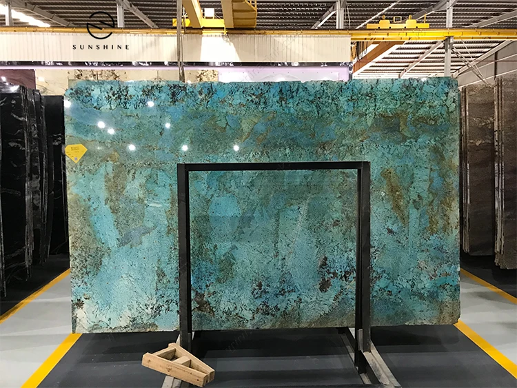 Luxury Natural Rare Blue Danube Marble Stone Slab for TV Background