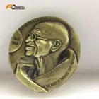 Custom Display Challenge Antique Bronze metal India Gandhi Commemorative Medal Coin