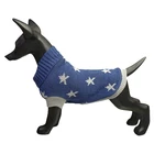 Jacquard Pentagram blue grey dog cat pet cloth clothes clothing sweater apparel coat jacket jumper dress wear