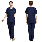 100% Cotton Washing Clothes Short Sleeve Split Suit Operating Room Brush Handbags Long Sleeves Dental Work Nurse Uniform