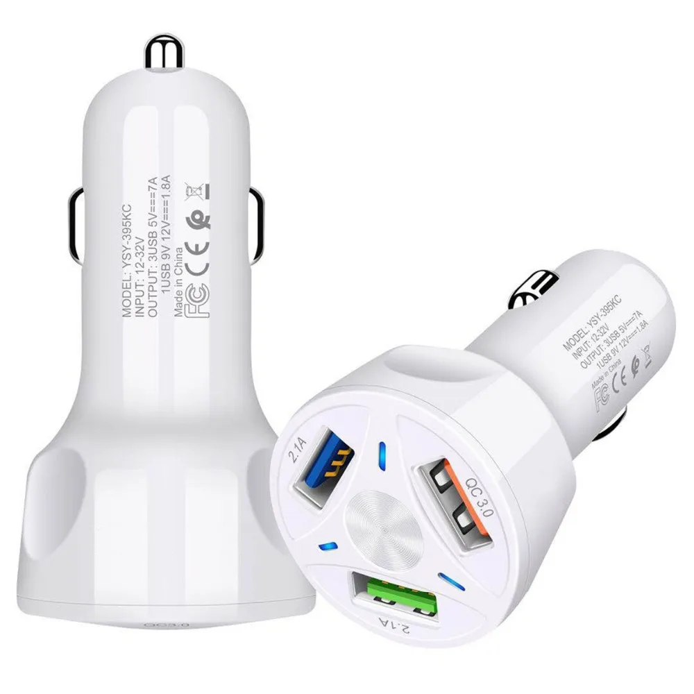 2019 Newest Portable 3 Port USB Quick Charge 3.0 Wireless Car Charger For All Phones