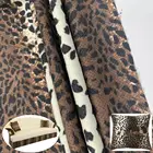 100% polyester suede leopard pattern printed suede fabric for upholstery