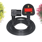fuse 5a 3 Pin 6Ft Prong Black Ac Cable with BS Plug C13 Kettle Power Cable UK Mains plug to C5