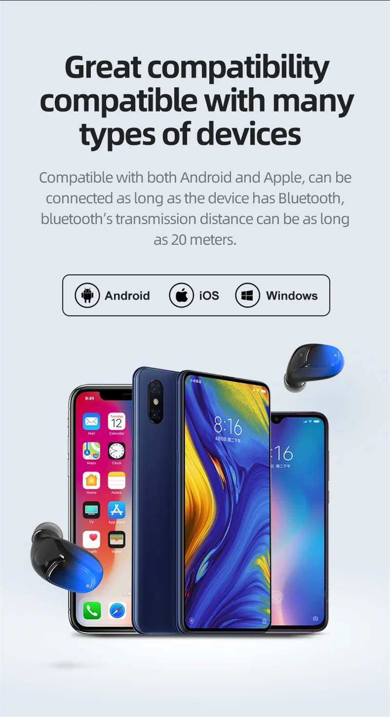 Best Seller BT V5.0 Wireless TWS Earphones, TWS Wireless Earbuds with Touch Control, Wireless TWS Headphones with Charging Case - ANKUX.COM