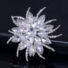 Luxury Zircon Set Fashionable Flower Shaped Crystal Small Jewelry Brooch Birthday Gift Rhinestone Brooch For Women