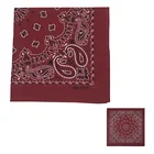Print Logo Cotton Square Wine Red Bandana 100% Cotton
