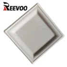 Disposable Fibers Natrual Bagasse Plate round bagasse square plates