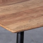 Hot Selling Morden Nordic Style Rectangular Wooden Top Dining Table Metal Black Leg