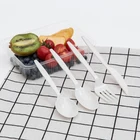 Super grade customized Eco-friendly Biodegradable disposable pla plastic spoon and fork