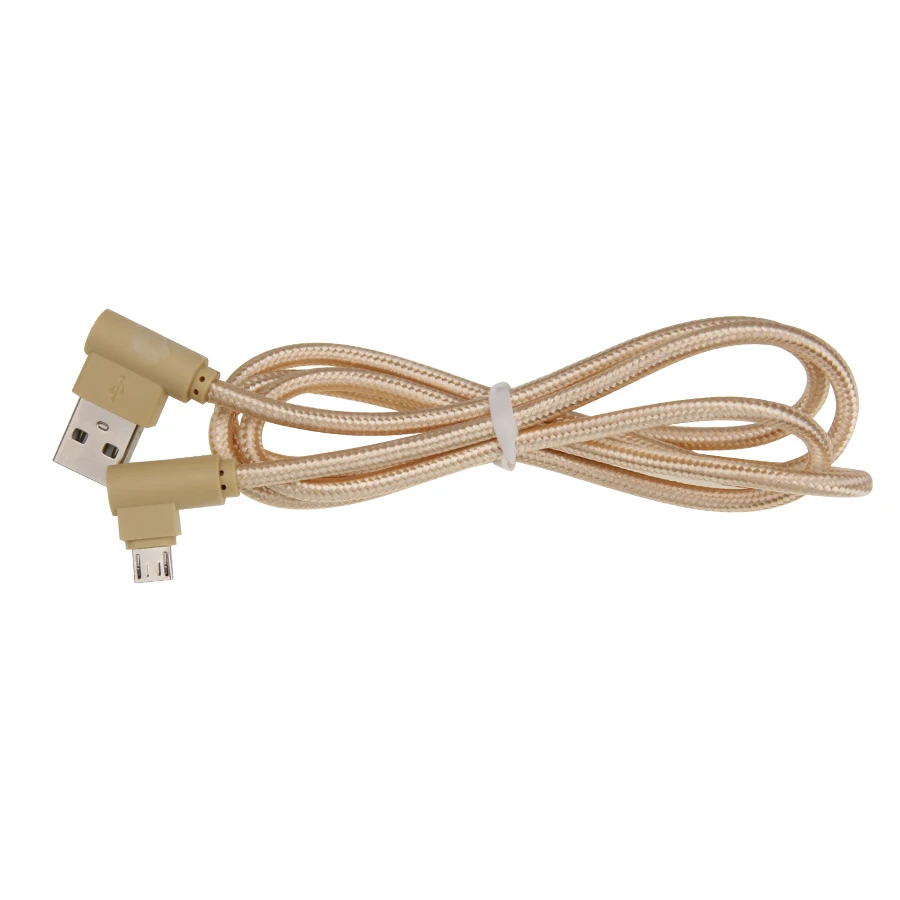 Short Micro USB Data Cable 25cm Nylon 90 Degree Elbow Wire Fast Charging for Samsung S7 Edge Xiaomi LG Android Smartphone - ANKUX.COM