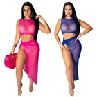 2019 New Design Women Sexy Mesh Net Two Piece Set Swimwear Beachwear