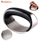 New kitchen gadgets easy clean annular garlic crusher 304 stainless steel garlic press
