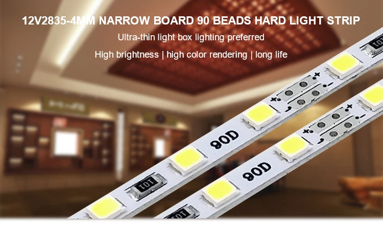 4MM narrow board LED Hard Light Bar DC12V 90 beads rigid light strip for backlighting