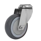 Metal Body Medical 4 In Thread Stem And Lock Tpr Wheel Castor