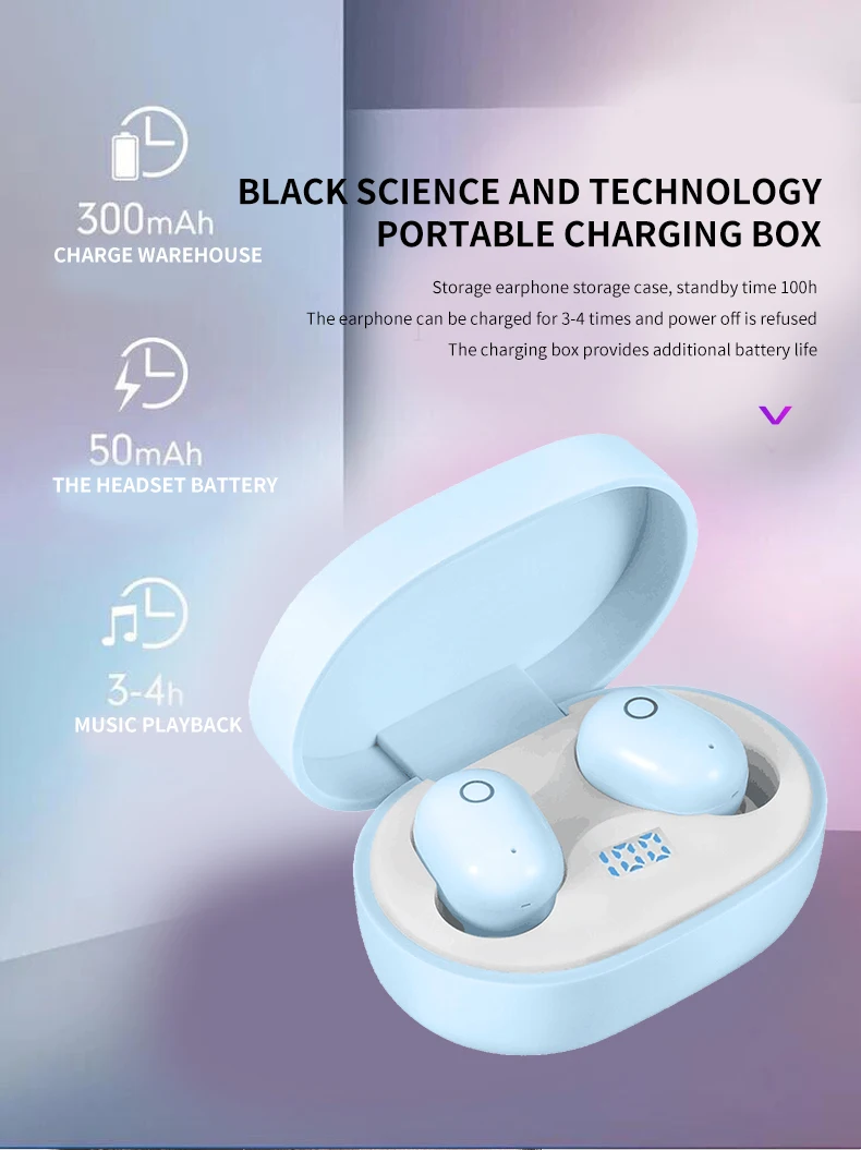 DT-8 TWS Wireless Bluetooth Earphone LED Display Touch TWS Wireless Headphone with Power Bank Headset with Mic Bluetooth 5.0 - ANKUX.COM