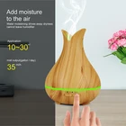 Custom Logo Color LED Lights wood grain 150ml Essential Oil Diffuser Aromatherapy Ultrasonic aroma Cool Mist Humidifier