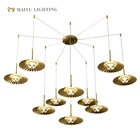 China modern lobby lamp metal brass lampshade chandelier pendant light