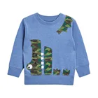 stylish cute children long Sleeve cartoon animal printing Cotton O-neck kid boys T-Shirt