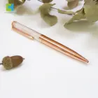 Rose Gold Metal Crystal Ballpoint Pens with Natural Gemstones