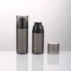 Wholesale cosmetic packaging big fat face cleanser black color airless bottle for man