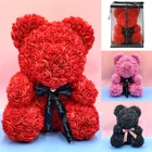 2020 new Rose Valentine Gift Teddy Rose Bear Artificial Foam Teddy Bear With Gift Box Flower Rose Bear