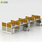 Aluminum partition T8 series modern commercial office furniture wooden computer table design 6 seater workstation
