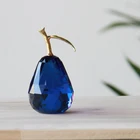 Multiple Colors 44*85mm Artificial K9 crystal Pear For Figurine Ornaments Crafts Office Desktop Decor