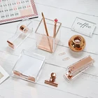 Light Luxury Office Gift Set Acrylic Rose Gold Stapler Organizer Supplies Desktop Accessories for Women