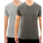 Good Quality Cheap Price Comfortable Plain CVC V Neck T Shirt Wholesale for Men and Women RTS