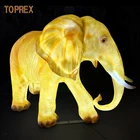 Theme park garden ornament LED lighted animal figurines resin anime penguin swan bird motif lights